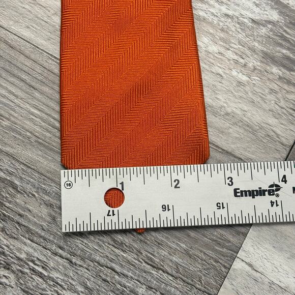 Charles Tyrwhitt Orange Mens 59" Silk Textured Business Corpcore Preppy Neck Tie - Picture 7 of 9